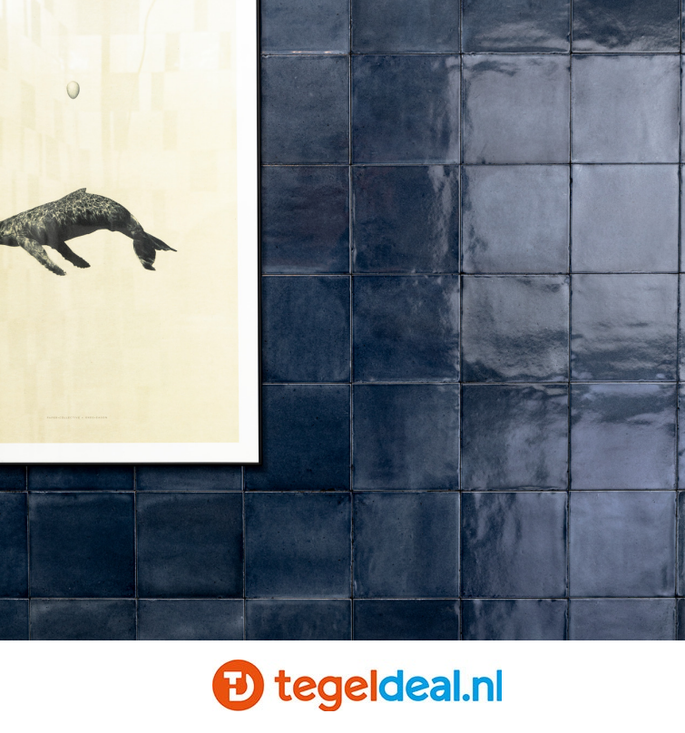 Marazzi Rice BLU, 15x15 cm M964, handvorm wandtegels