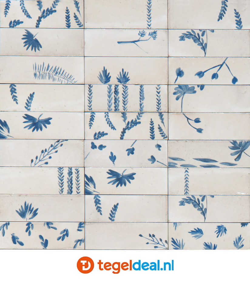 Marazzi Rice NATURAL, 5x15 cm Decoro Leaf, M96U, handvorm wandtegels