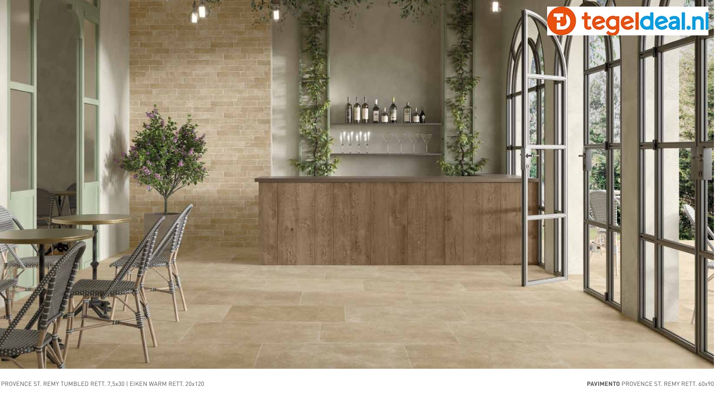 SIL Ceramiche, Provence St. Remy, 7,5x30 cm Tumbled, natuursteenlook tegels