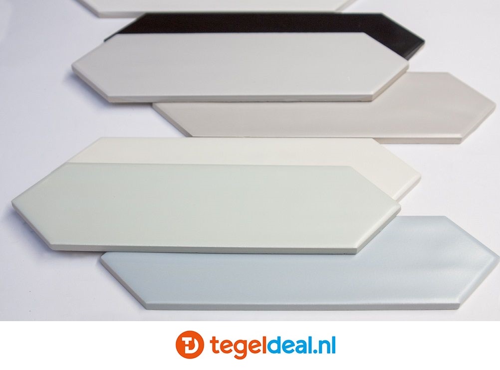 Tonalite, Dart, 7x28 cm pijlvormige wandtegels Tonalite, Dart, 7x28 cm pijlvormige wandtegels