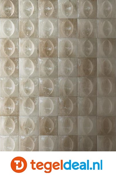 Ragno Gleeze BEIGE struttura EGG 3D, 10x10 cm, R8GT, reliëf wandtegels 