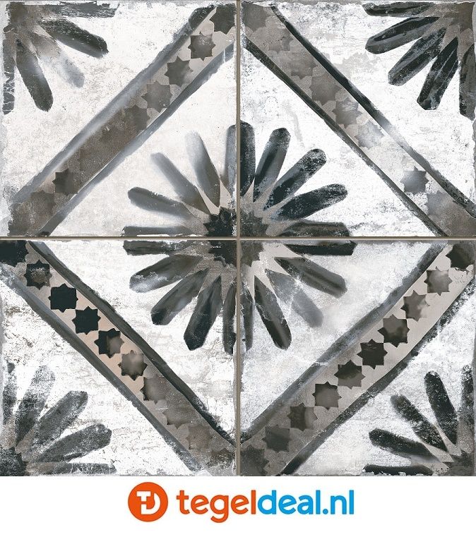 Peronda, Fs Marrakech Grey, 45x45 cm, vintage patroontegels