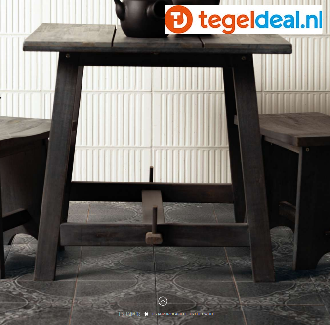 Peronda, Fs Jaipur, 45x45 cm, 2 kleuren, vintage patroontegels 