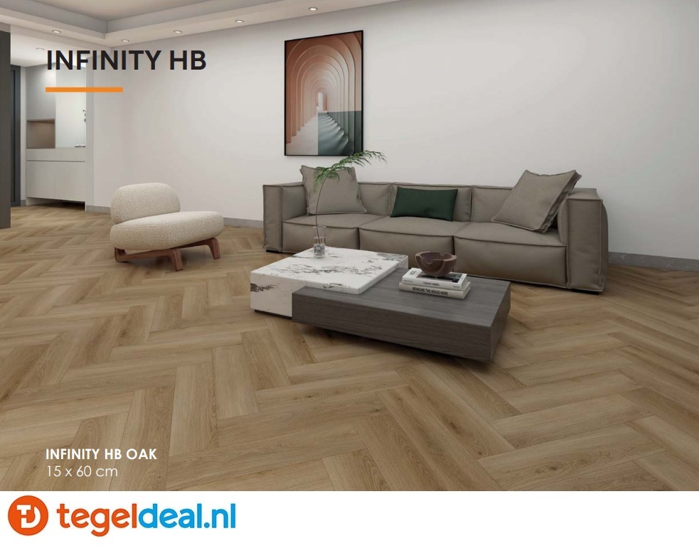 INFINITY HB OAK Plank, 15x60x0,6 cm, Rigid SPC Click Vloer   