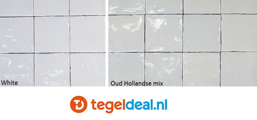 Handvorm wandtegels OUD HOLLANDSE MIX  glans, 13x13 cm - OP VOORRAAD 