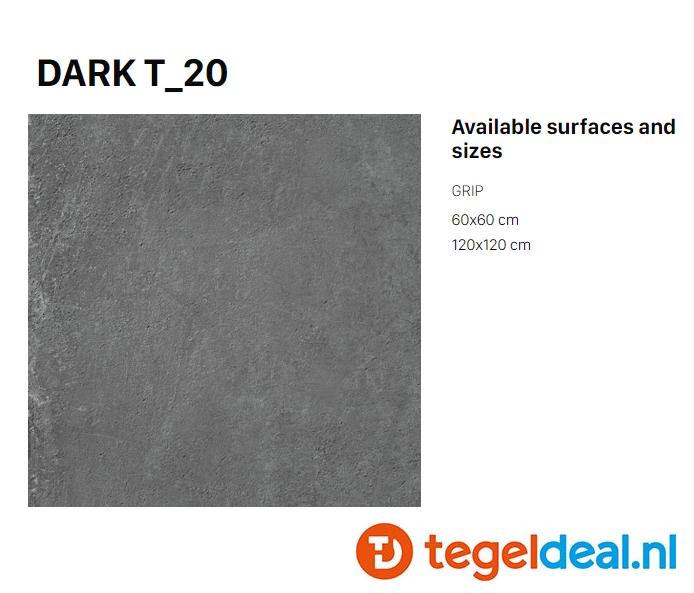 TRT Supergres H.24 Dark, 60x60x2 cm HDT6,  OUTDOOR terrastegels
