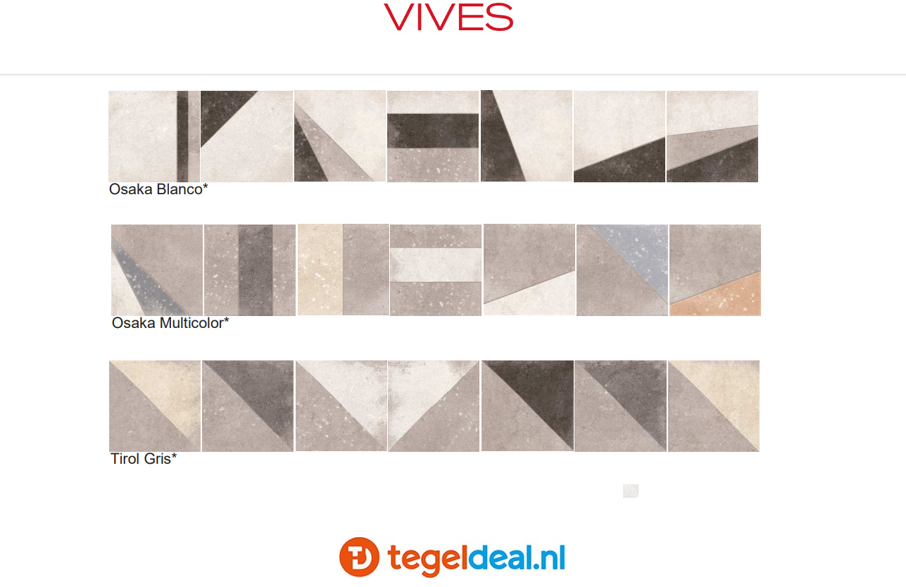 VLT Vives Nassau, 20x20 cm, 7 geometrische decors met 'goud' accent