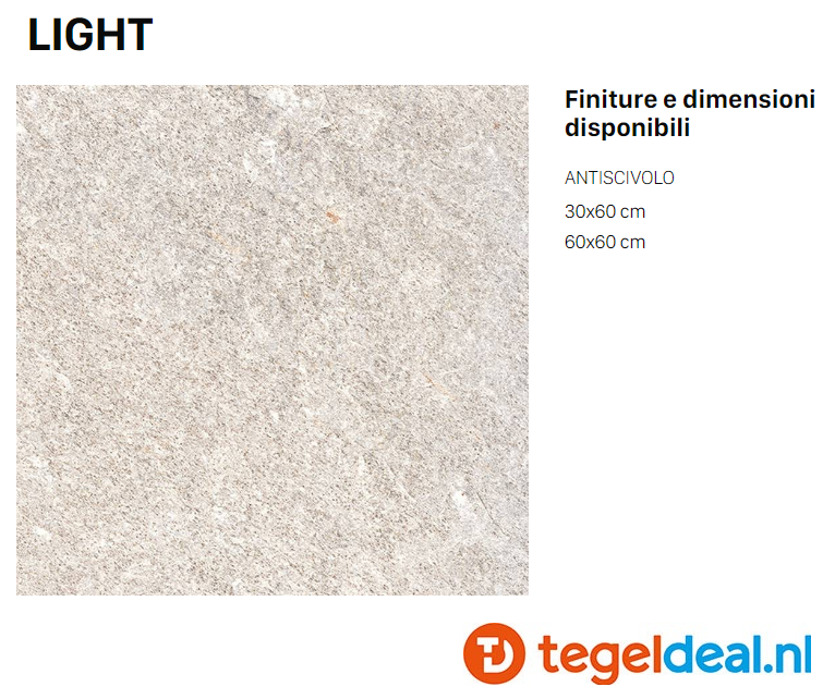 VLT Supergres Stoorm Light, 30 x 60 cm, Naturale