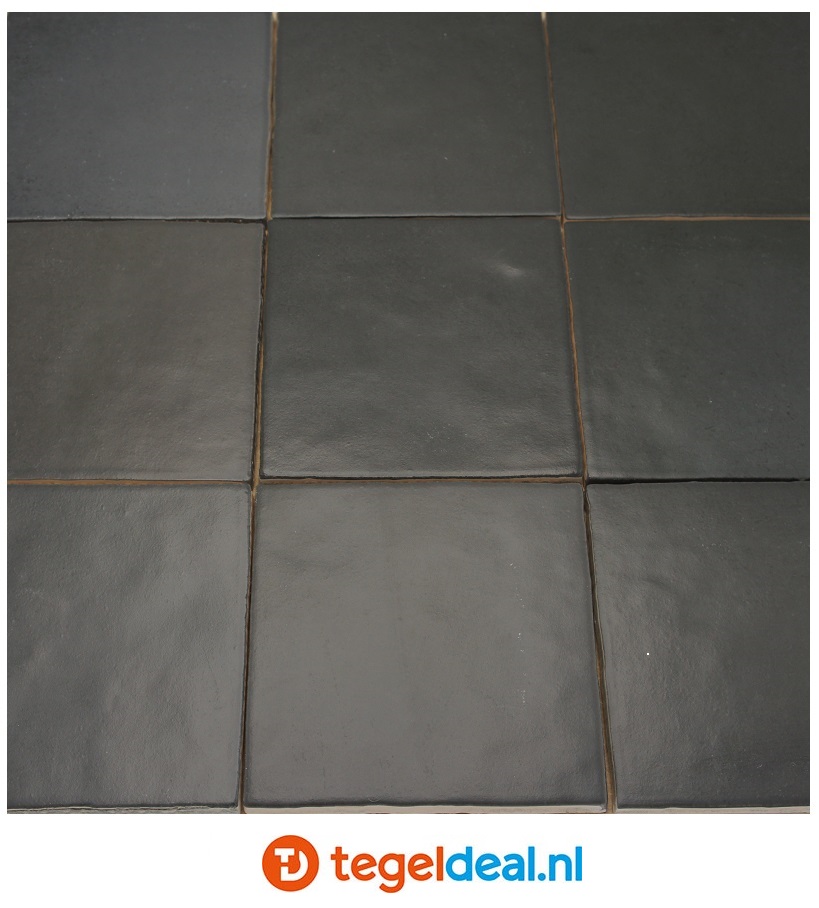 Equipe, Magma BLACK COAL, 13,2x13,2 cm, art 24972, handvorm wandtegels