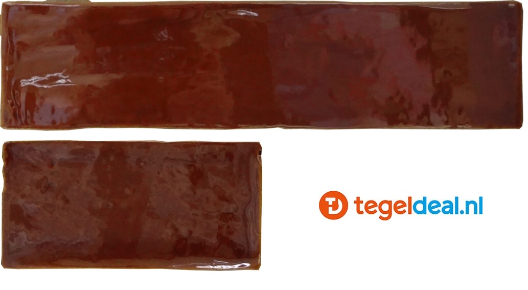 ACTIE - OP=OP COGNAC, 7,5x15 cm handvorm wandtegels - OP VOORRAAD