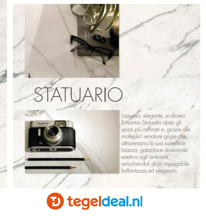 Supergres Purity of Marble, Statuario Lux, 60x120 cm, marmerlook tegels Supergres Purity of Marble, Statuario Lux, 60x120 cm, marmerlook tegels