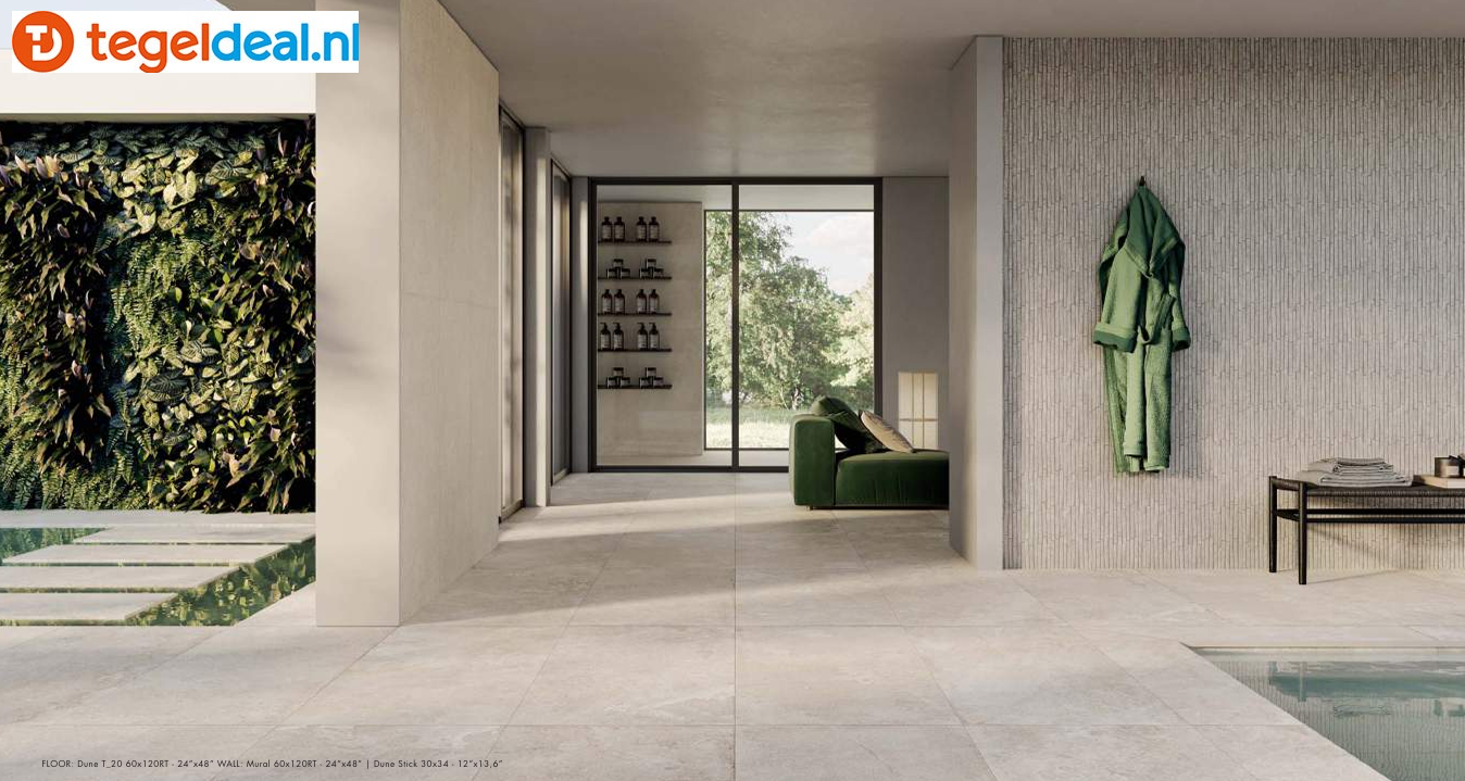 Supergres Whisper DUNE, 60x120x2 cm T_20, natuursteenlook terrastegels