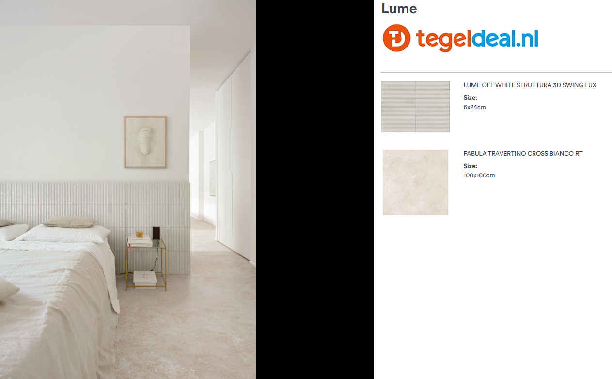 Marazzi Lume OFF WHITE, 6x24 cm Swing 3D MP99, wandtegels met reliëf