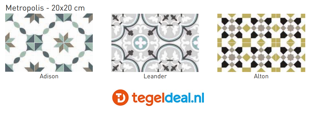 Nanda Tiles, Metropolis, 20x20 cm, patroontegels 
