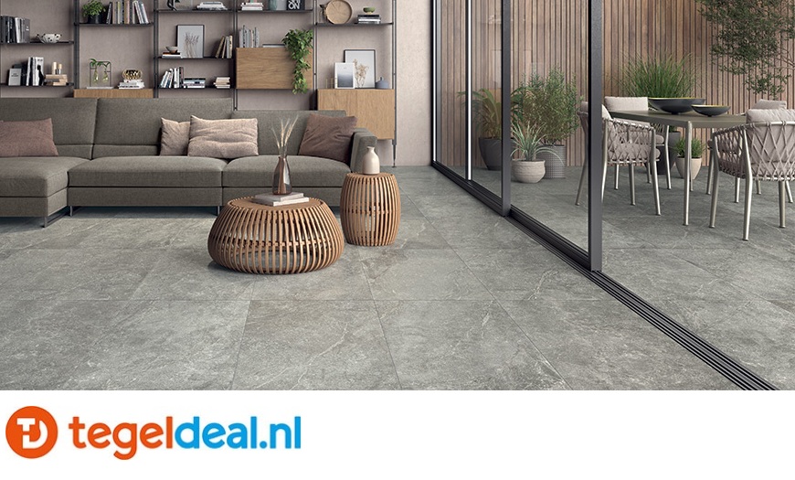 ACTIE - Castelvetro Pietra Antica, IRON, 60x60x2 cm, art. 02XPA60R77, natuursteenlook terrastegels - € 38,50 per m2