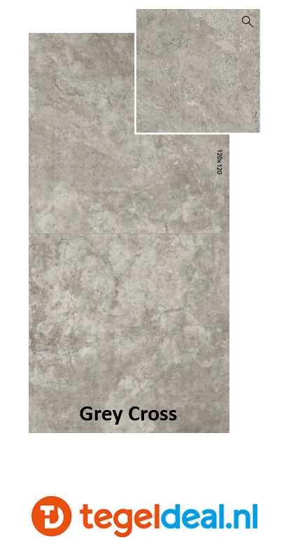 Flaviker, Navona, GREY CROSS, 60x60 cm NAT R, art. code 0006593, travertinlook tegels 
