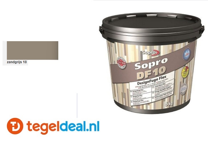 Sopro DF 10 - Designvoeg Flex 1-10 mm / ZANDGRIJS 18 - emmer 5 kg / art. 1055-05  