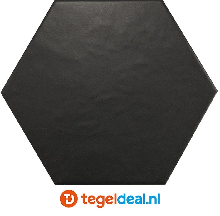 ACTIE Vloer-wandtegels Equipe, Hexatile NEGRO MATE, 17,5x20 cm  OP VOORRAAD - OP=OP