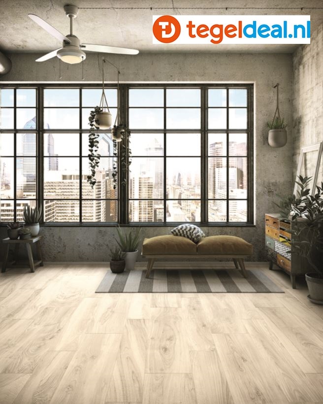 Castelvetro More Bianco, 30x120 cm, CMR32R1, houtlook tegels