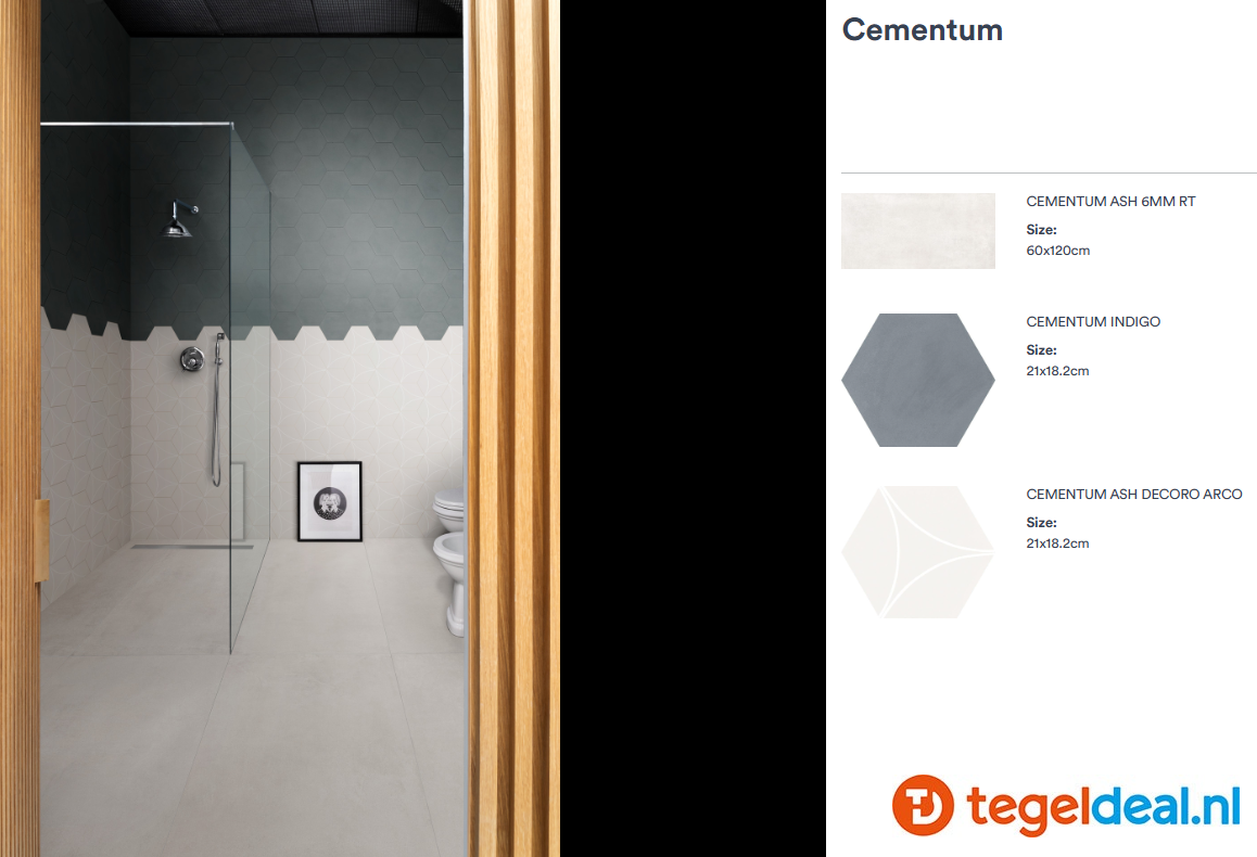 Marazzi Cementum ASH, 60x60 cm Nat., M9SU, cementlook tegels Marazzi Cementum ASH, 60x60 cm Nat., M9SU, cementlook tegels