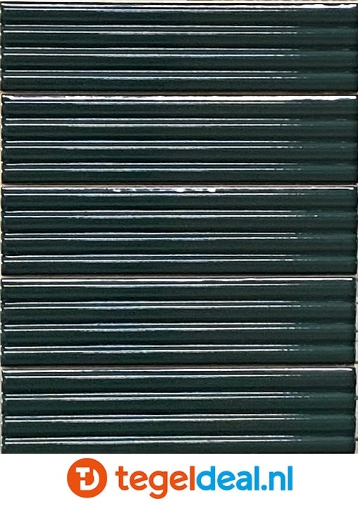 Equipe, Costa Nova, Onda LAUREL GREEN Gloss 5x20 cm, art. 28485, wandtegels