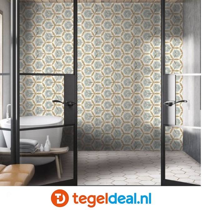 Nanda Tiles, Bohemia LINO WHITE, 21x25 cm, hexagon tegels