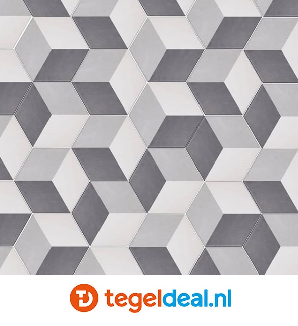 Tonalite, Examatt, 15x17 cm, hexagon vloer- en wandtegels Tonalite, Examatt, 15x17 cm, hexagon vloer- en wandtegels