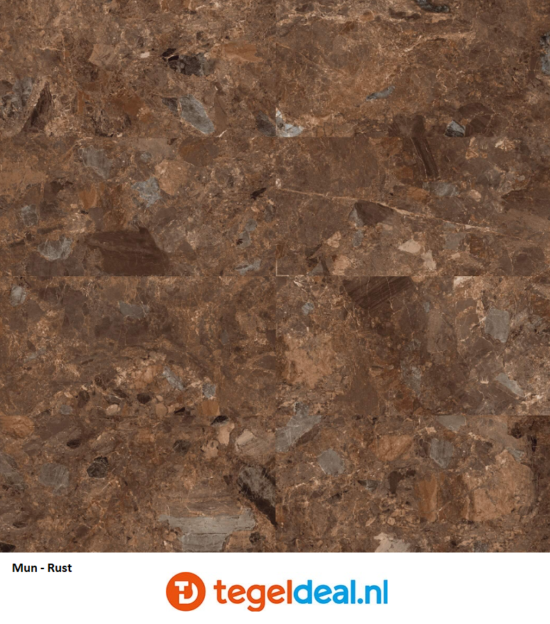 DOM Mun RUST Matt Rett, 90x90 cm DMU9955R, marmerlook tegels 