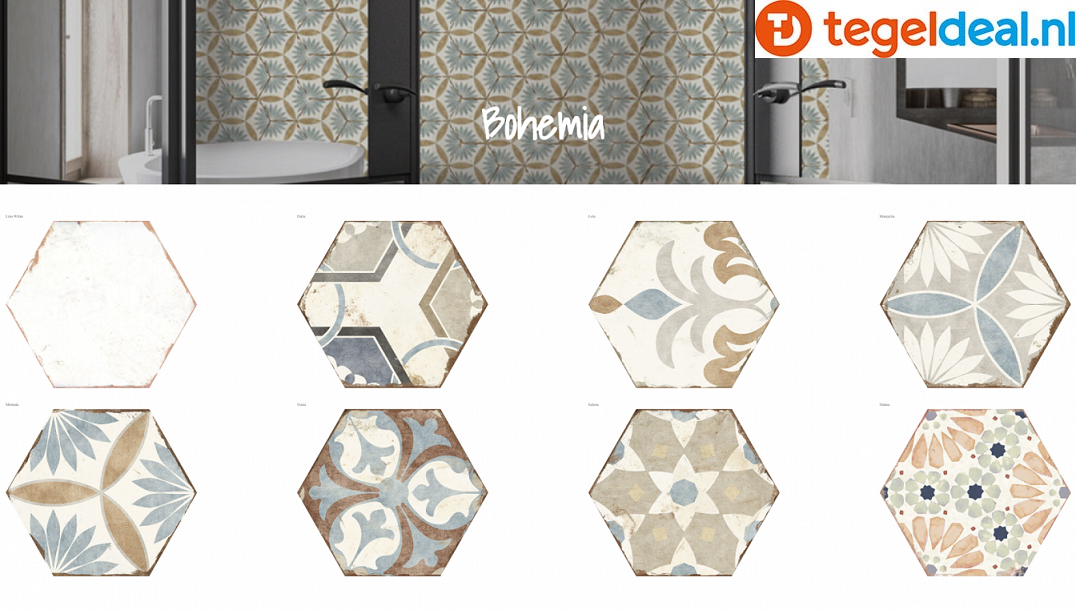 WDT / VLT Nanda Tiles, Bohemia, 21x25 cm, hexagon 