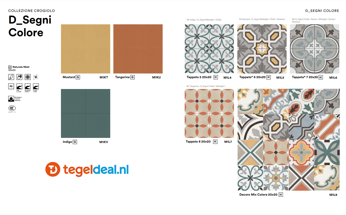 VLT Marazzi, D_Segni COLORE, cementlook; 3 unikleuren, 5 patronen VLT Marazzi, D_Segni COLORE, cementlook; 3 unikleuren, 5 patronen