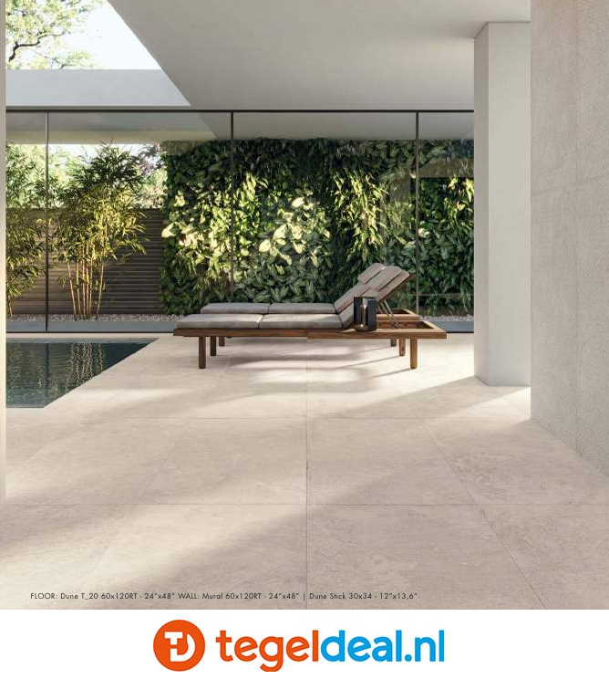 Supergres Whisper DUNE, 60x120x2 cm T_20, natuursteenlook terrastegels
