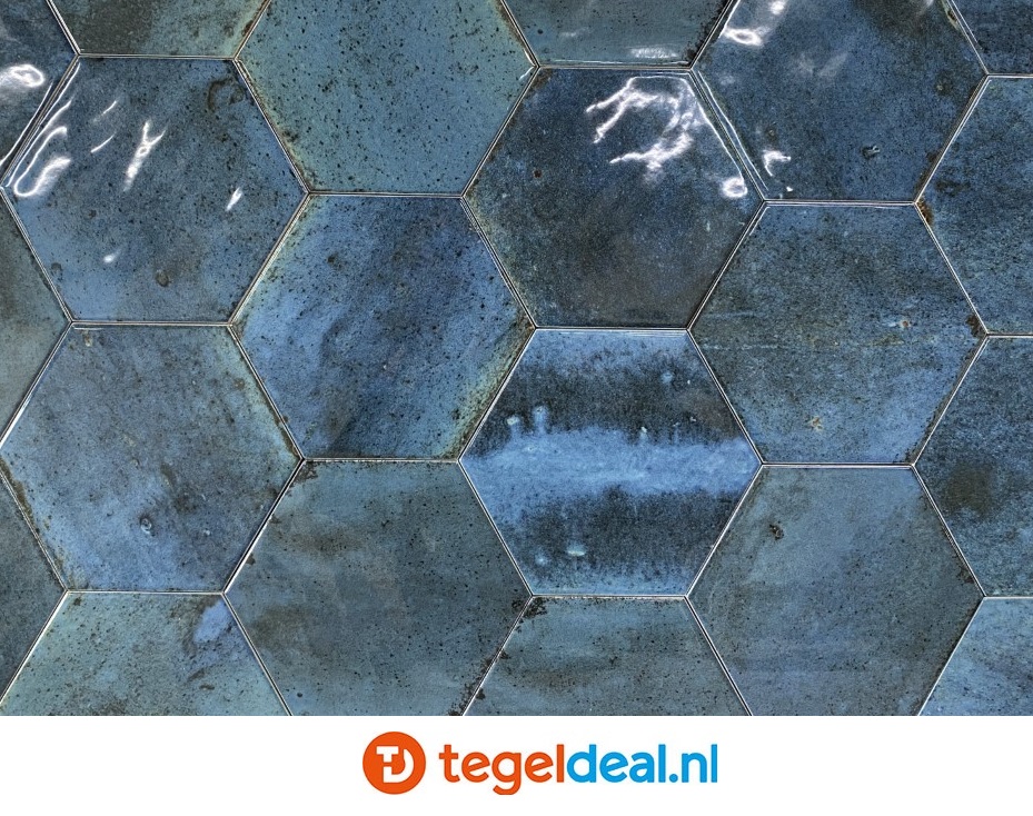 Ribesalbes Hope BLUE, 15x17,3 cm hexagon wandtegels - OP VOORRAAD