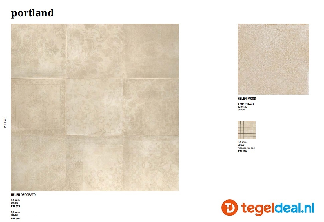 Fondovalle Portland, HELEN, 80x80x0,85 cm, PTL370, betonlook tegels  