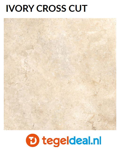 Supergres Astrum, IVORY Cross Cut, 60x120x2 cm T_20, travertin-look terrastegels 