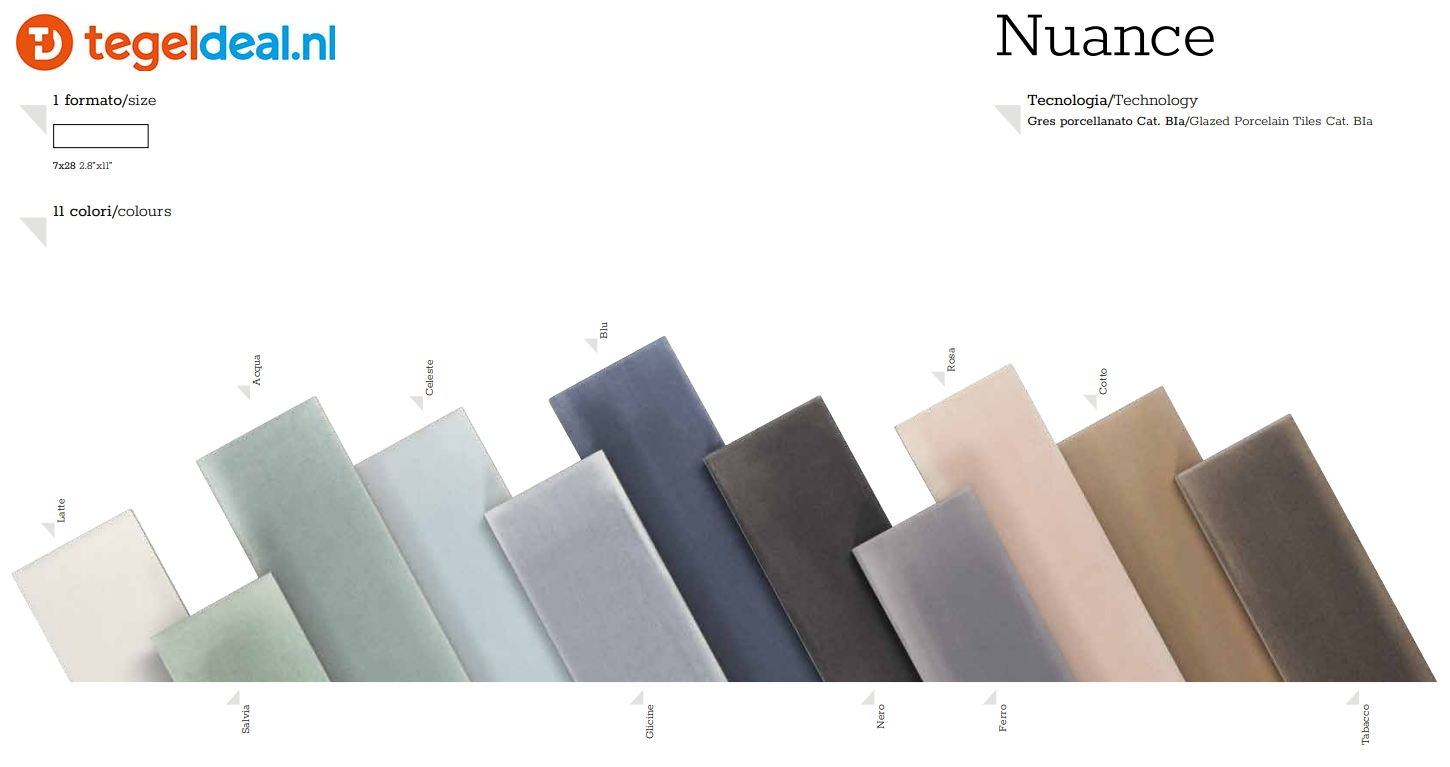 Tonalite, Nuance, 7x28 cm, vloer- en wandtegels Tonalite, Nuance, 7x28 cm, vloer- en wandtegels