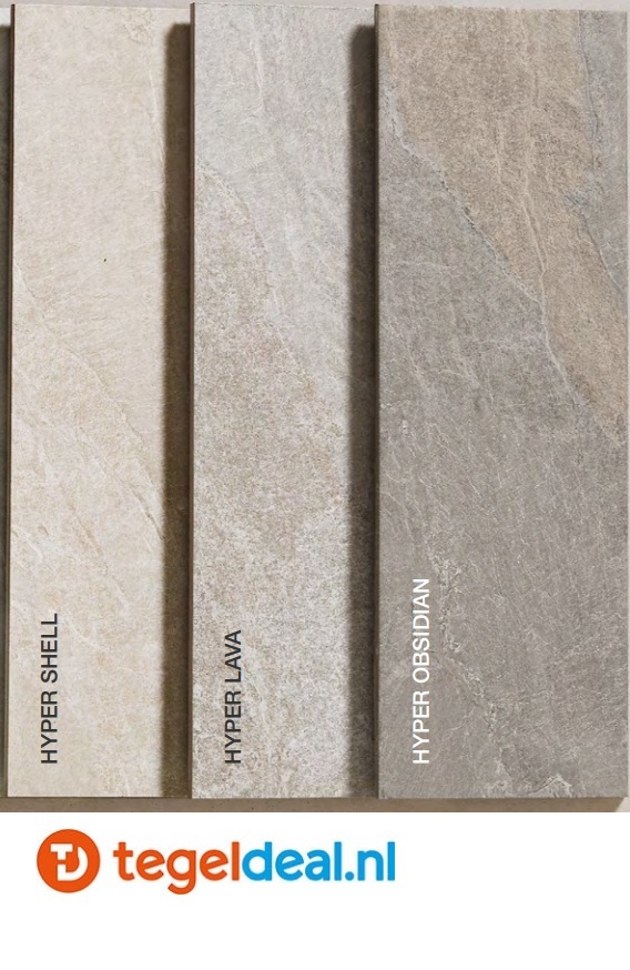 NovaBell Deepstone, Hyper Shell - Obsidian - Lava, 60x120 cm Naturale, natuursteenlook wand- en vloertegels - €42,50/m2