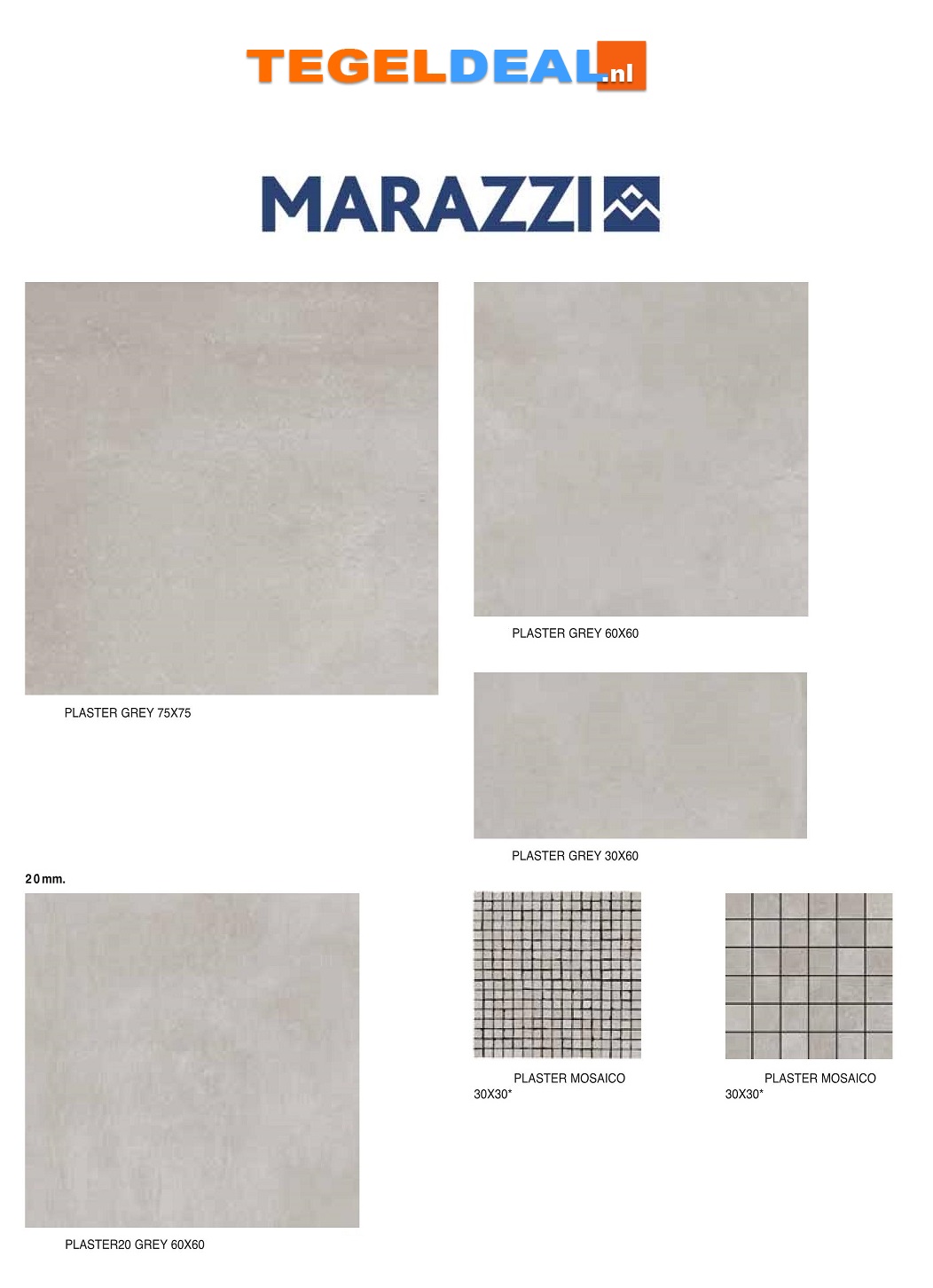 VLT Marazzi Plaster, betonlook