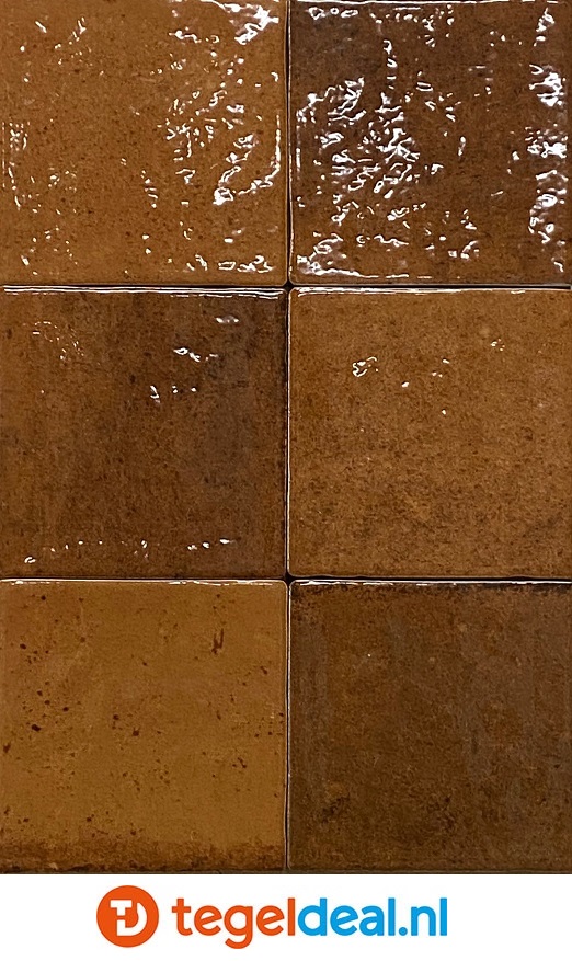 Ribesalbes Artisan Ocre, 10x10 cm, handvorm wandtegels 