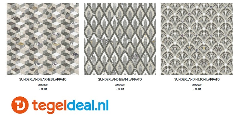 Aparici Sunderland, 60x60 cm, marmerlook patroontegels