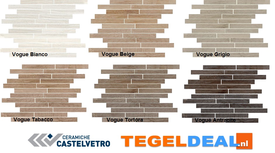 VLT Castelvetro Vogue, houtlook tegels in 6 kleuren
