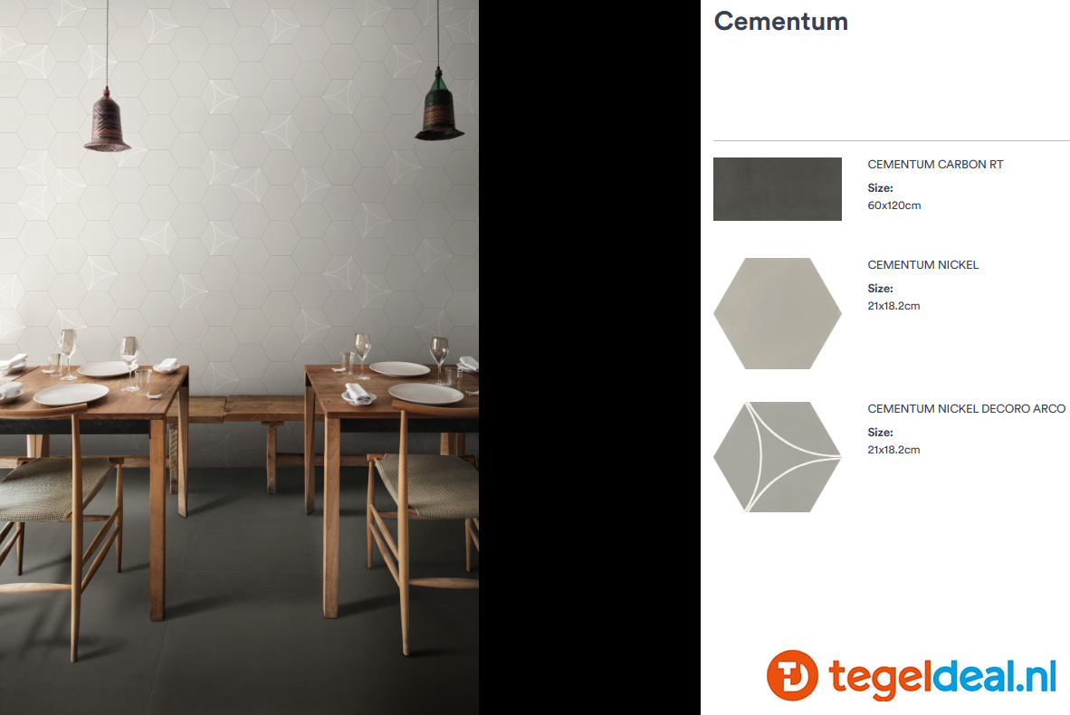 Marazzi Cementum CARBON, 60x120 cm Nat., M9SQ, cementlook tegels