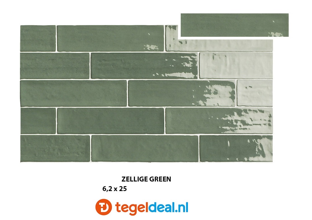 Natucer Zellige, 6,2x25 cm wandtegels Natucer Zellige, 6,2x25 cm wandtegels