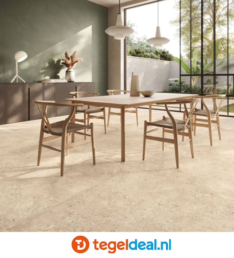 Supergres Astrum, BEIGE Cross Cut Naturale, 30x60 cm, travertin-look tegels 