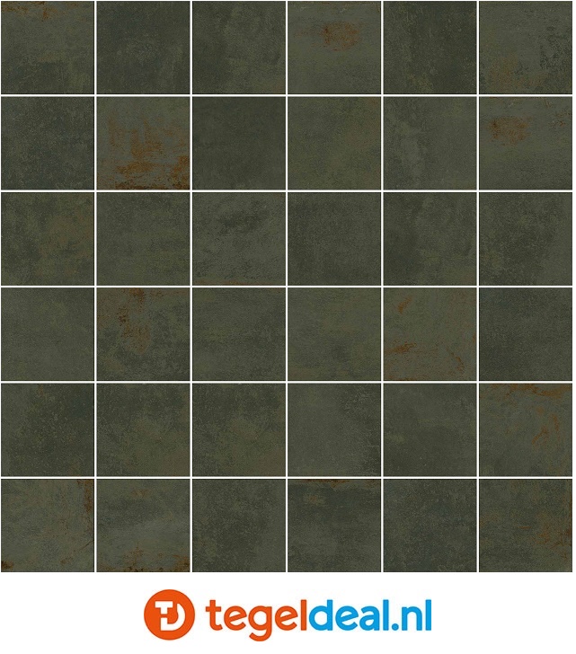 Aparici Flamed GREEN, 30x30 / 5x5 cm, metaallook mozaïek