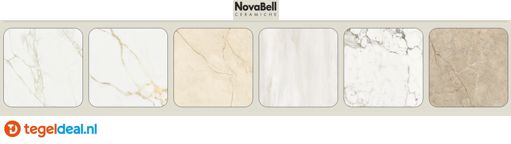 NovaBell Atelier, 4 kleuren, 60x120 cm Natural, matte marmerlook wand- en vloertegels - €45,00/m2