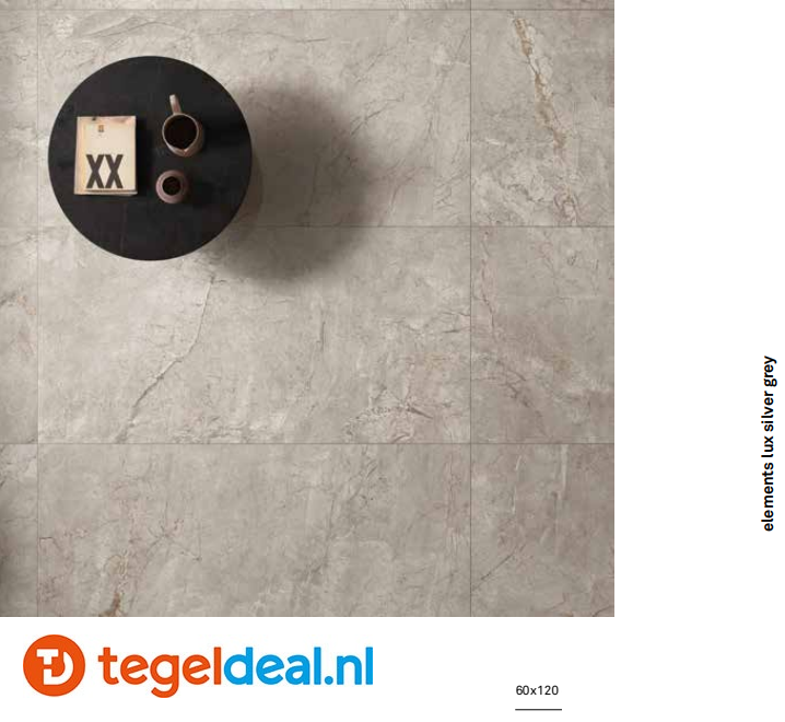 VLT KEOPE Elements Lux, SILVER GREY Lappato, 60x120 cm