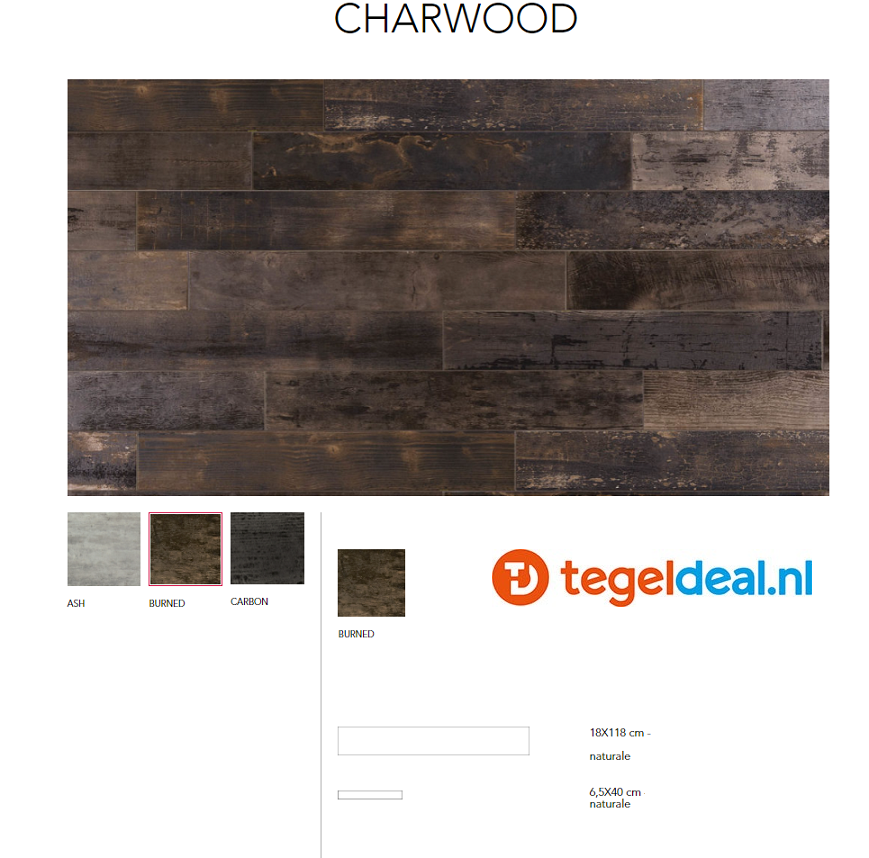 VLT Serenissima Charwood, houtlook in div. kleuren en afm.