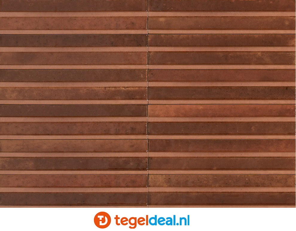 Marazzi Lume CARAMEL, 6x24 cm Rake 3D MP9K, wandtegels met reliëf