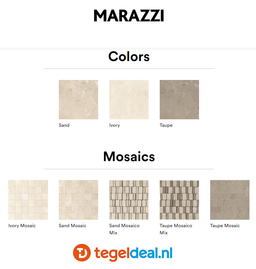 Marazzi, Mystone Limestone, Franse natuursteenlook tegels - 3 kleuren - 7 formaten 