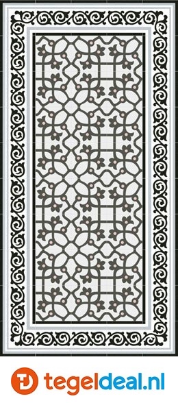 Vives 1900 JUJOL GRAFITO, 20x20 cm, patroontegels